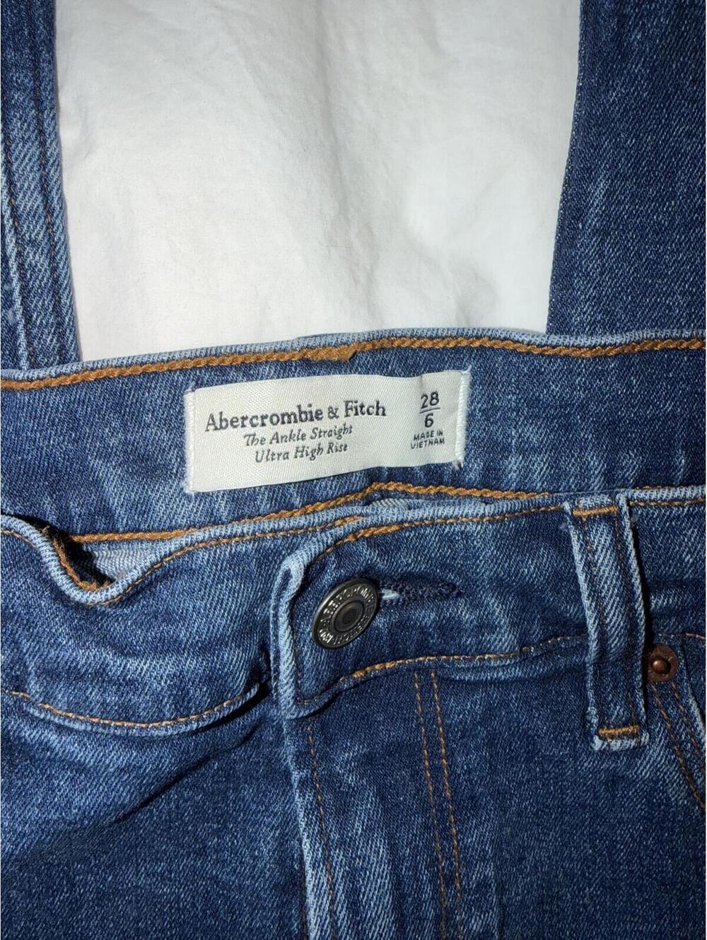 Abercrombie & Fitch The Ankle Straight Ultra High Rise Jeans Blue Size 28/6 - Picture 4 of 4